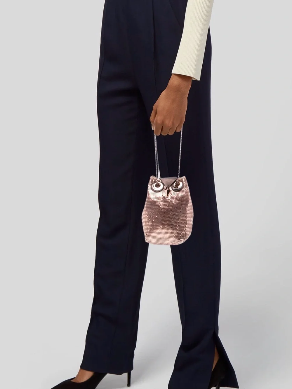 Kate Spade Evening Belle Night Owl Rose Gold Metallic Shoulder Bag
